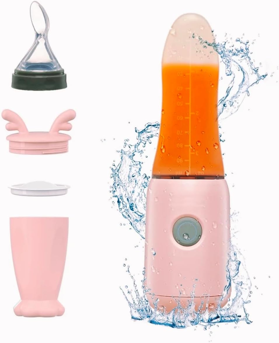 Socila Portable Baby Food Maker with Silicone Squeeze Spoon - Easy Feeding on the Go!