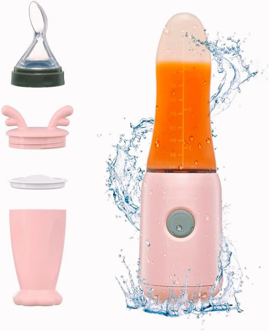 Socila Portable Baby Food Maker with Silicone Squeeze Spoon - Easy Feeding on the Go!