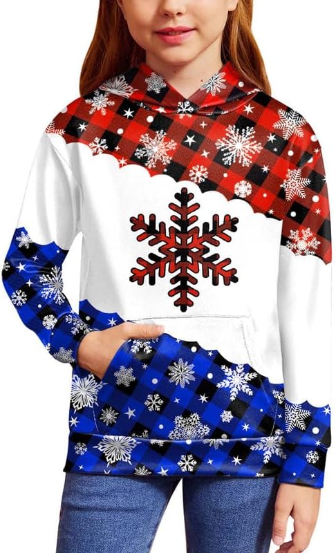 Cozy Christmas Hoodie for Kids with Fun Kangaroo Pockets - Ages 4-12