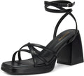 Platform Heels for Women Comfortable Strappy Heels - 3.35 in Block