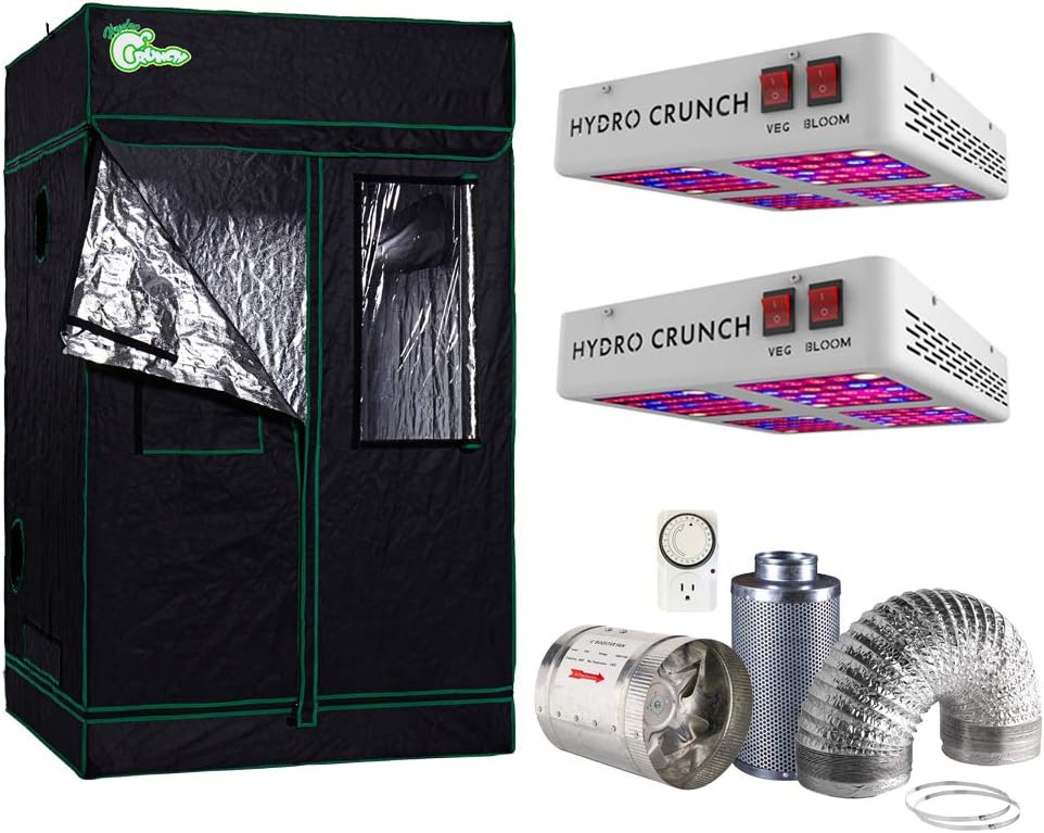 Grow Big with Hydro Crunch 1200W LED Grow Light & Tent Combo