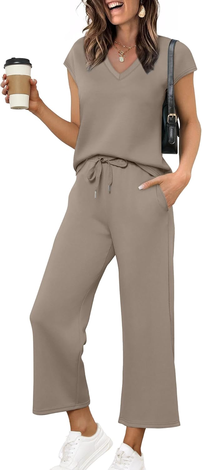 Saloogoe Two Piece Sets for Women Summer Outfits Lounge Sets