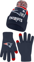 Ultra Game Adults NFL Super Soft Winter Beanie Set - With Pom Pom