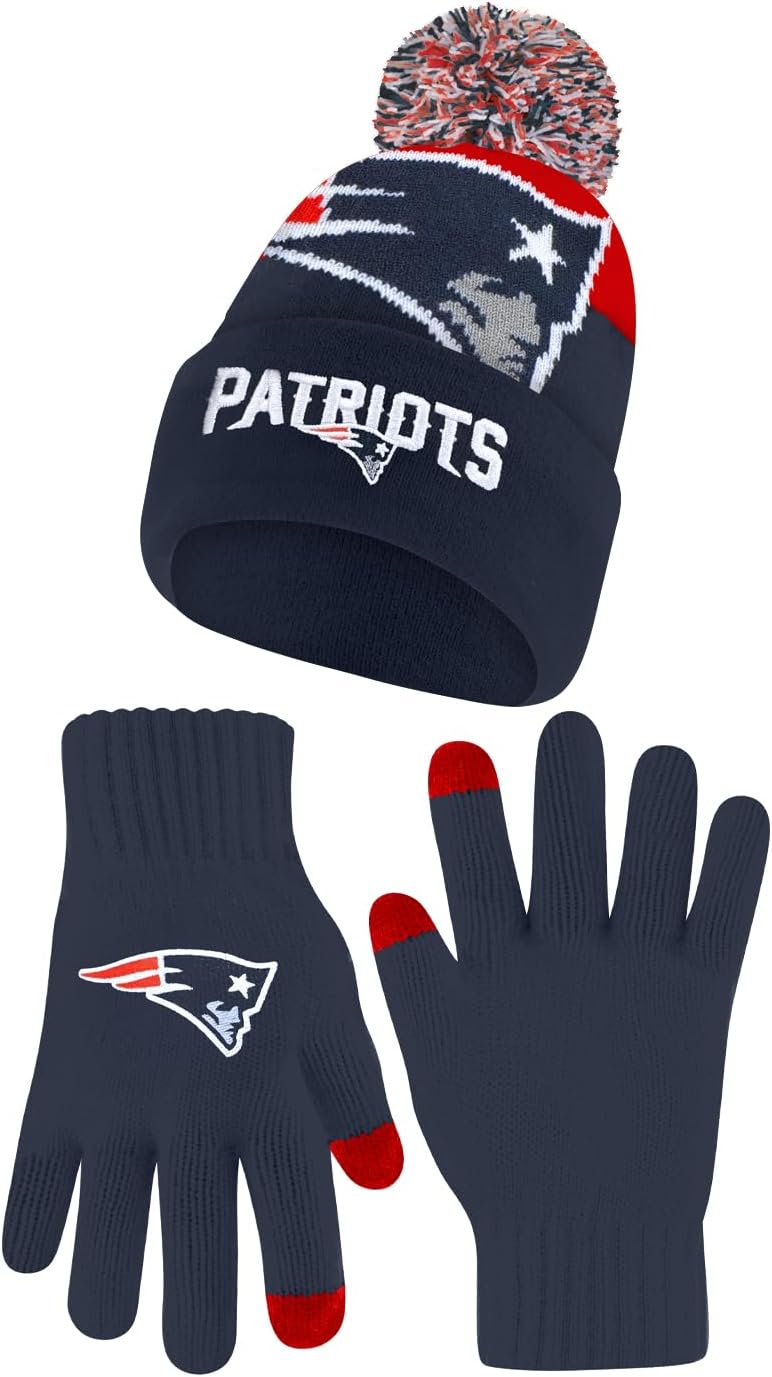 Ultra Game NFL Official Super Soft Winter Beanie and Gloves