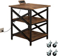 Large Printer Stand with Power Outlet - Heavy Duty 3-Tier Cart