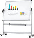 VIZ-PRO Double-Sided Mobile Whiteboard 48 x 36 in - Rolling, Magnetic