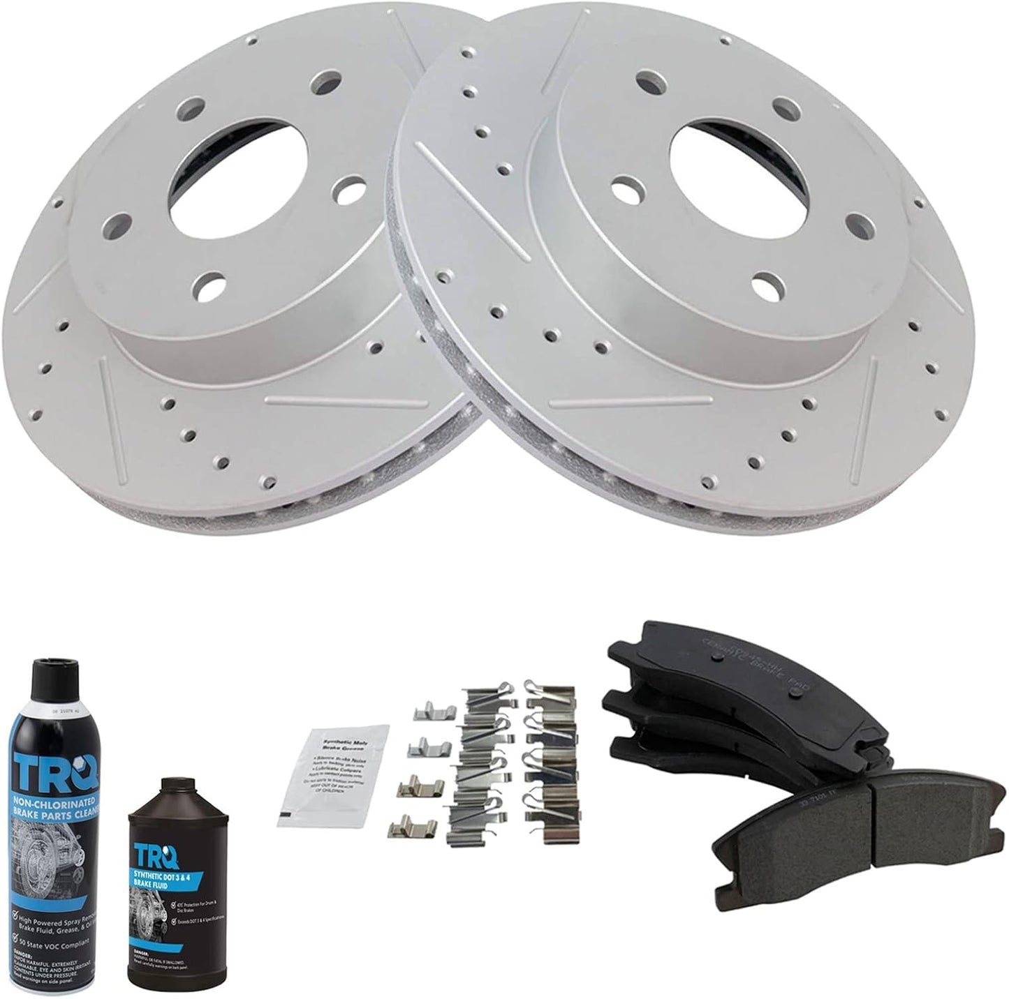 TRQ Front Performance Brake Pad & Rotor Kit for Jeep Grand Cherokee