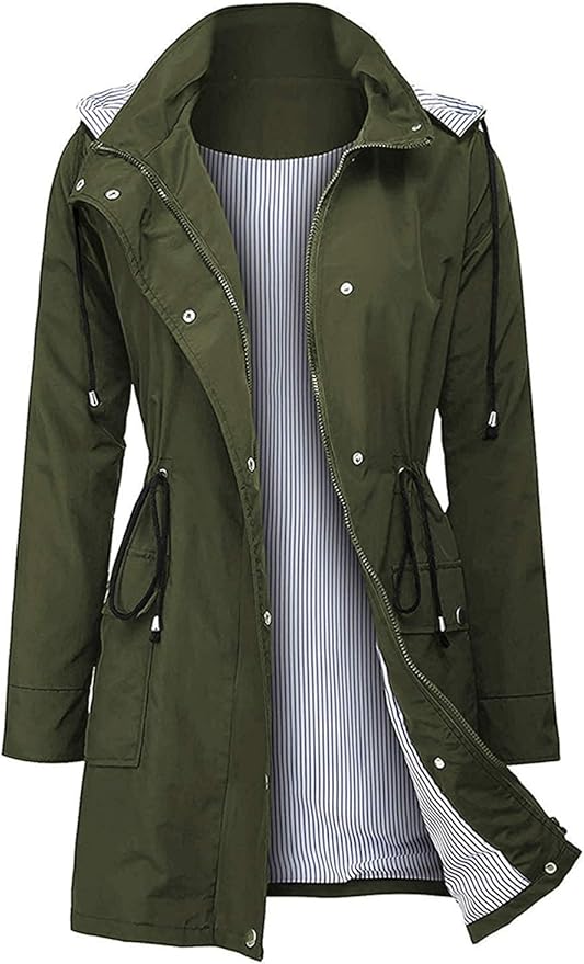 Arthas Women Light Rain Jacket Waterproof Active Outdoor Trench