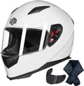 ILM Full Face Motorcycle Street Bike Helmet with 2 Visors - Winter