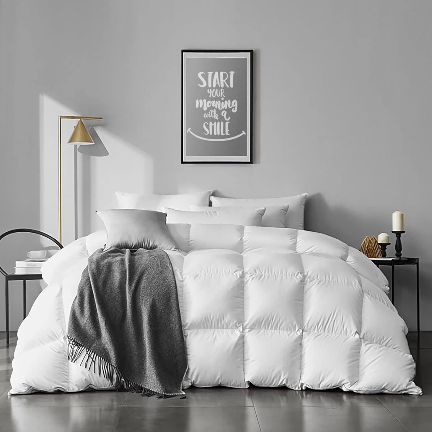 APSMILE Queen Size Feathers Down Comforter for Cozy Sleep