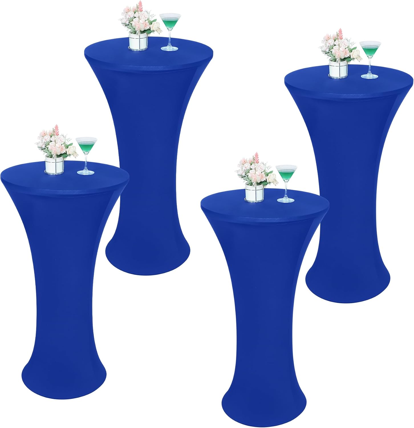 Royal Blue Round Cocktail Tablecloth Fitted for Events and Parties