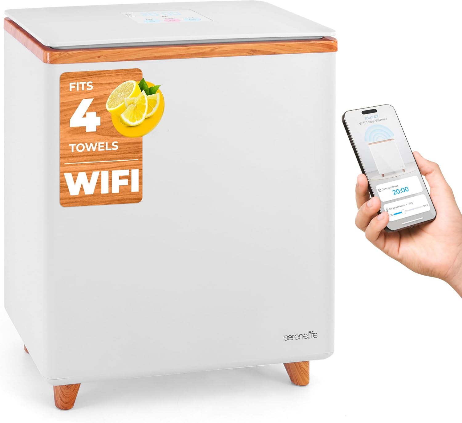 SereneLife WIFI Luxury Rectangle Towel Warmer for Spa Comfort