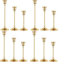 Vintage Gold Brass Taper Candle Holders Set of 3 - Elegant Table