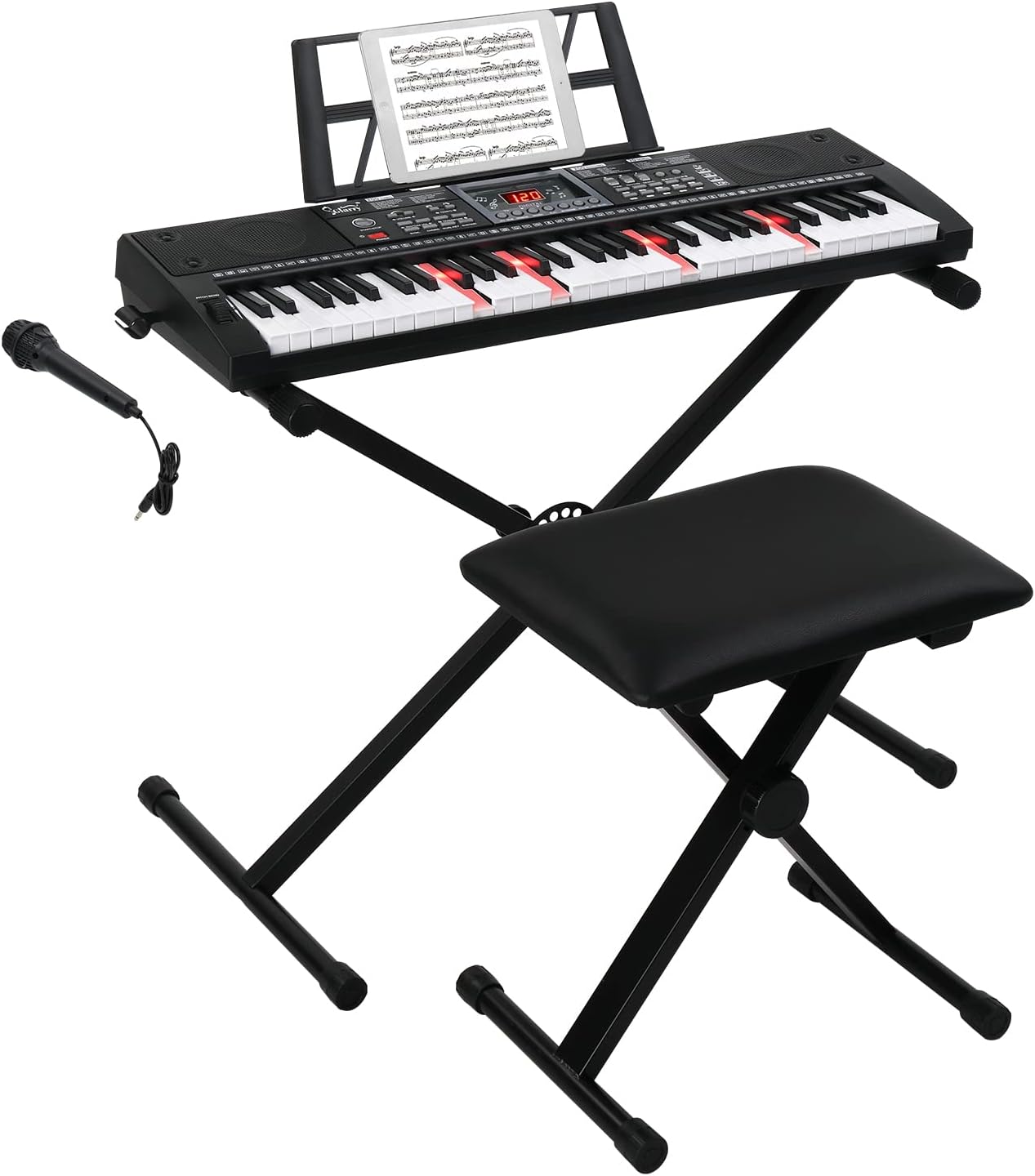 GLARRY 61-Key Electric Piano Set - Ideal for Kids & Beginners