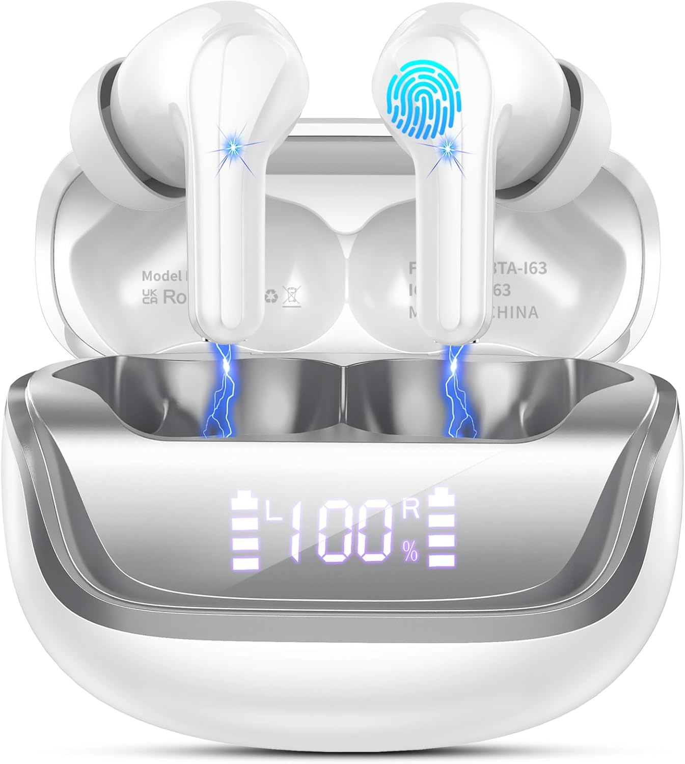 Donerton Wireless Earbuds: 45H Playtime, Deep Bass, 4 ENC Mics, IP7 Waterproof