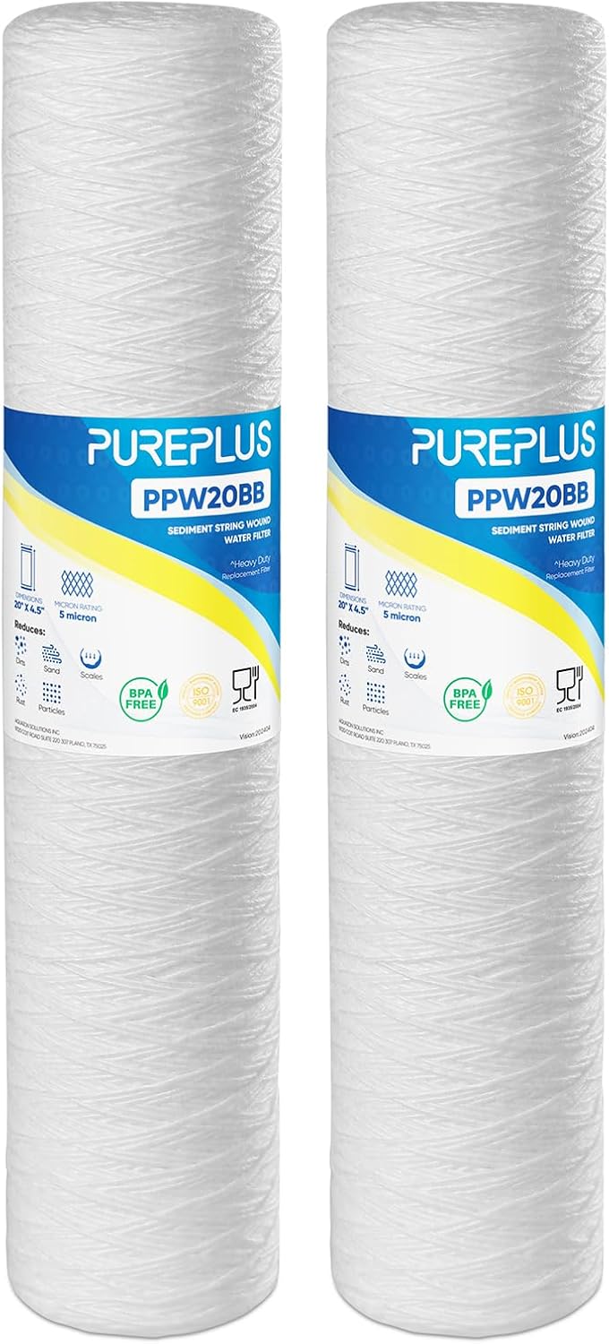 PUREPLUS 5 Micron Whole House Sediment Filter for Well Water