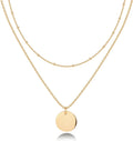 PAVOI 14K Gold Plated Layering Necklaces - Minimalist Pendant Set