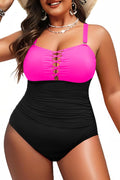 Yonique Women Plus Size One Piece Swimsuit - Tummy Control Vintage Fit