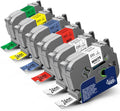 24mm 0.94in Laminated Label Tape 6-Pack - Multicolor Compatible Refill