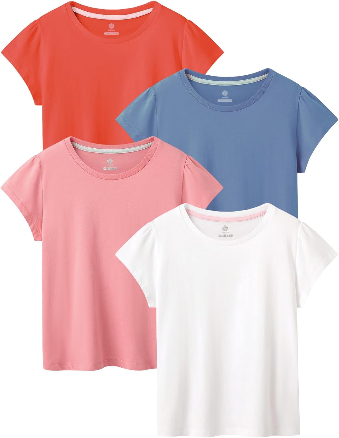 LAPASA Kids T-Shirts Short Sleeve 4 Pack for All Seasons