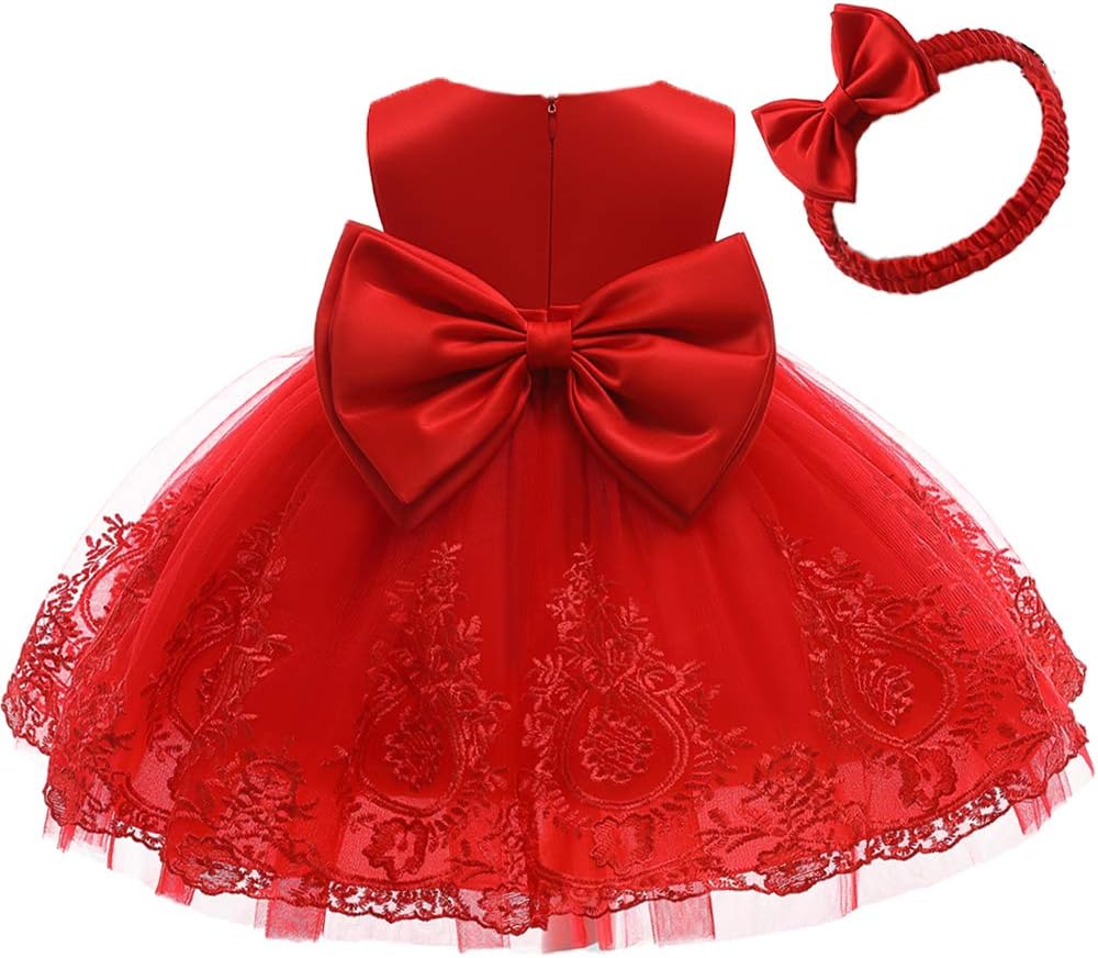 CMMCHAAH Baby Girls Pageant Lace Embroidery Dresses for Toddlers