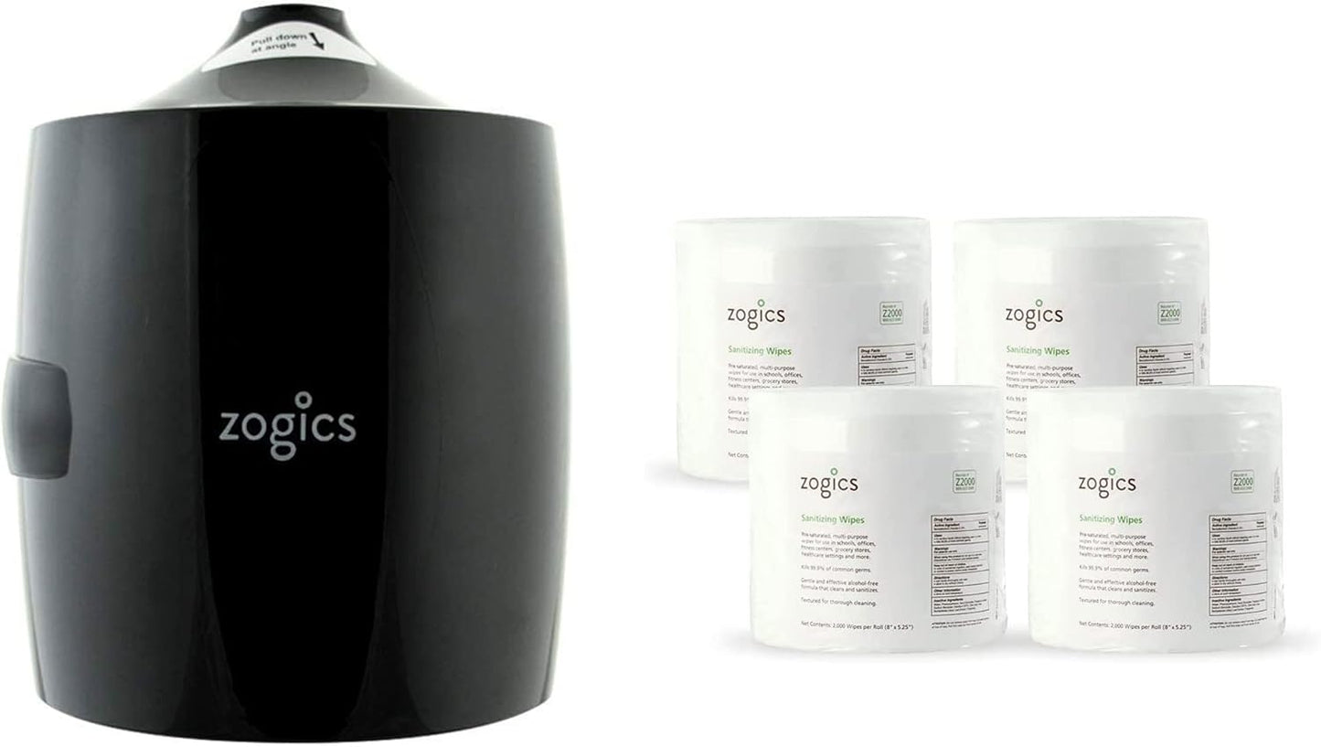 Zogics Sanitizing Wipes with Wall Mounted Dispenser for Easy Access