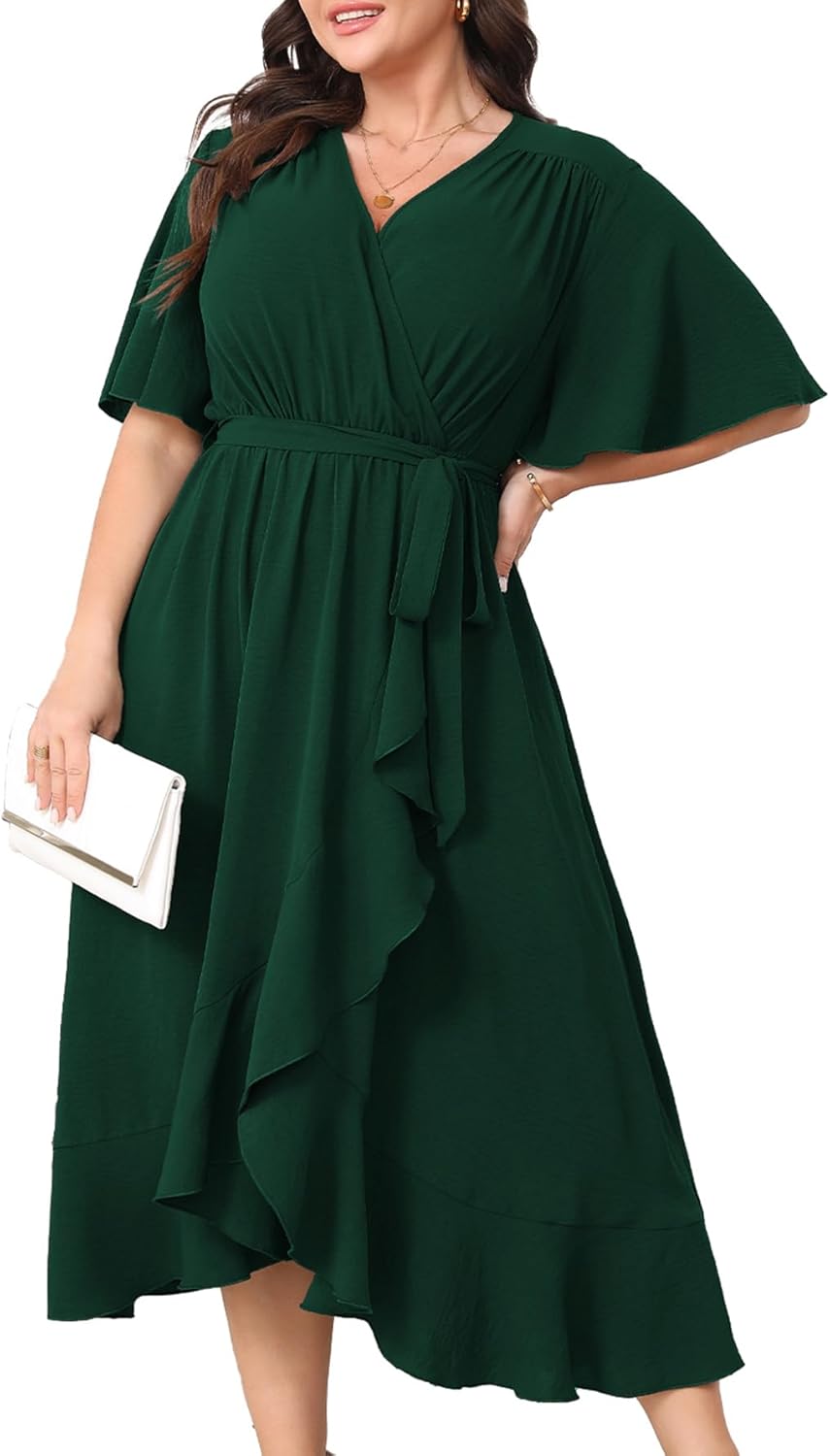 Plus Size Formal Wedding Guest Cocktail Dresses for Curvy Women