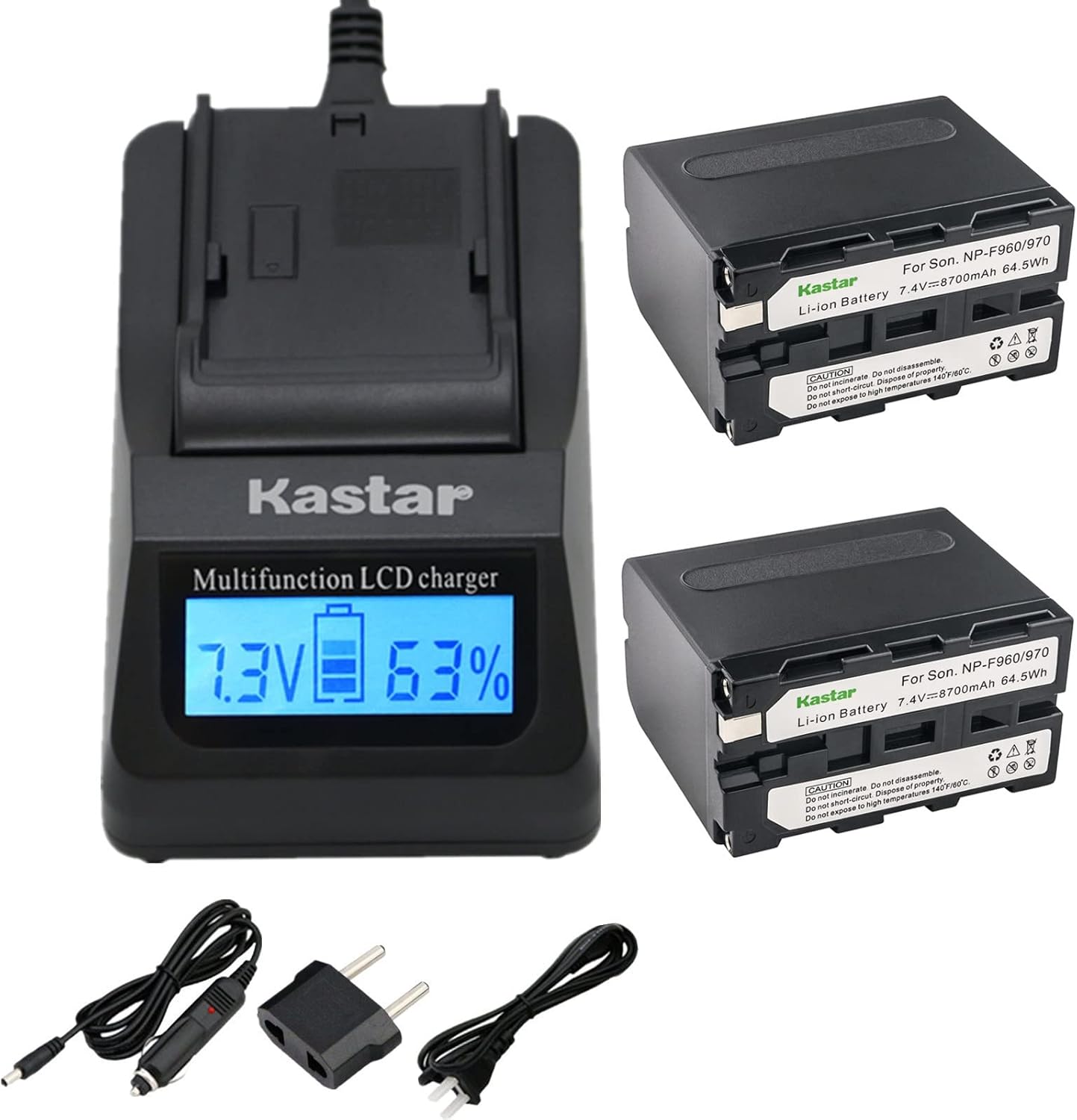 Kastar LCD Fast Charger & Battery Replacement for NP-F970 Series