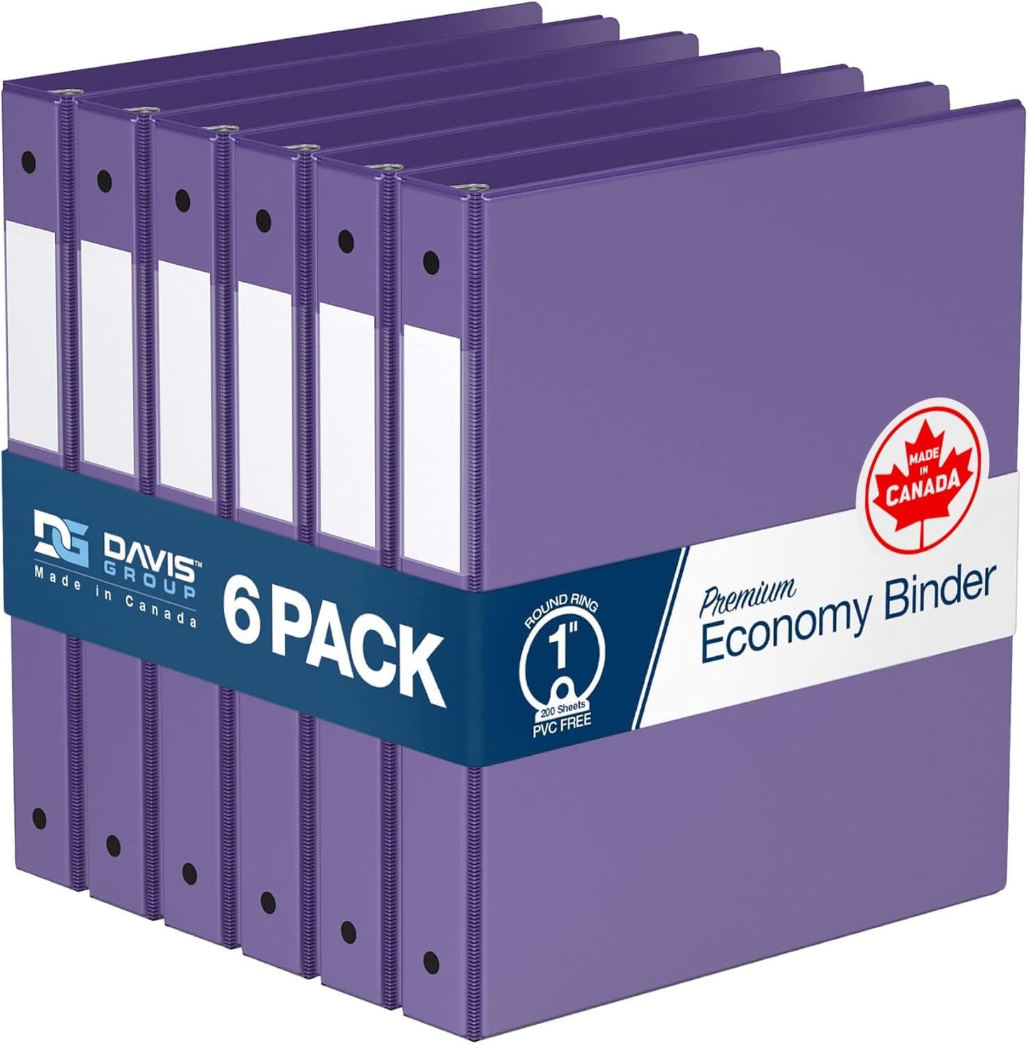 Premium Economy 6-Pack Round-Ring Binders for School or Office