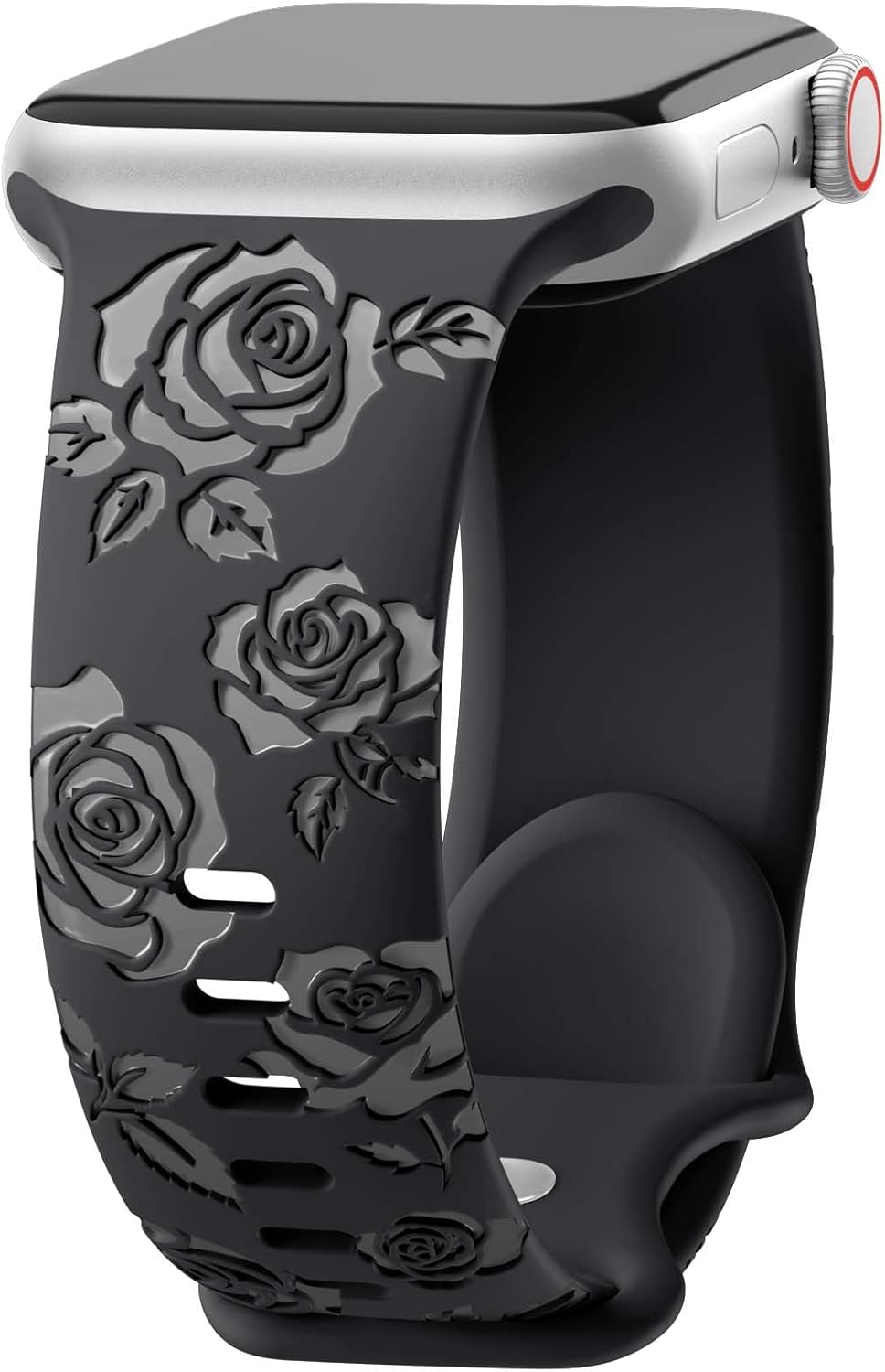 DaQin Floral Engraved Silicone Band for Apple Watch