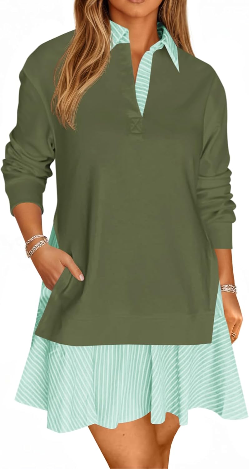 Wenrine Womens Oversized Sweatshirt Dress for Casual Style