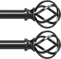 2 Pack Curtain Rods for Windows 36 to 88 in - Heavy Duty Twisted Cage