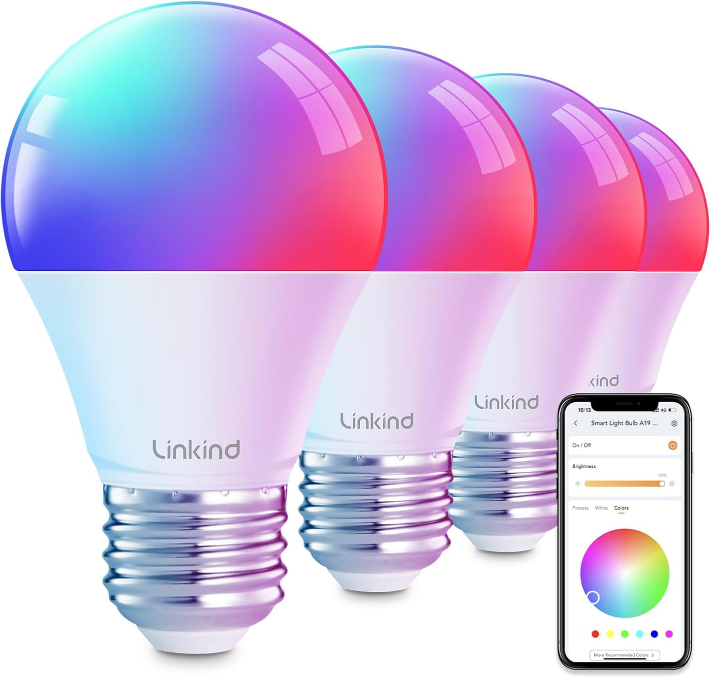 Linkind Smart Light Bulbs with Voice Control and Color Changing