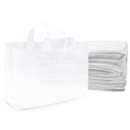 Prime Line Packaging Frosted Plastic Bags with Handles - Bulk 100