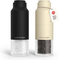 Salt and Pepper Grinder Set Black and Beige - Stainless Steel Manual