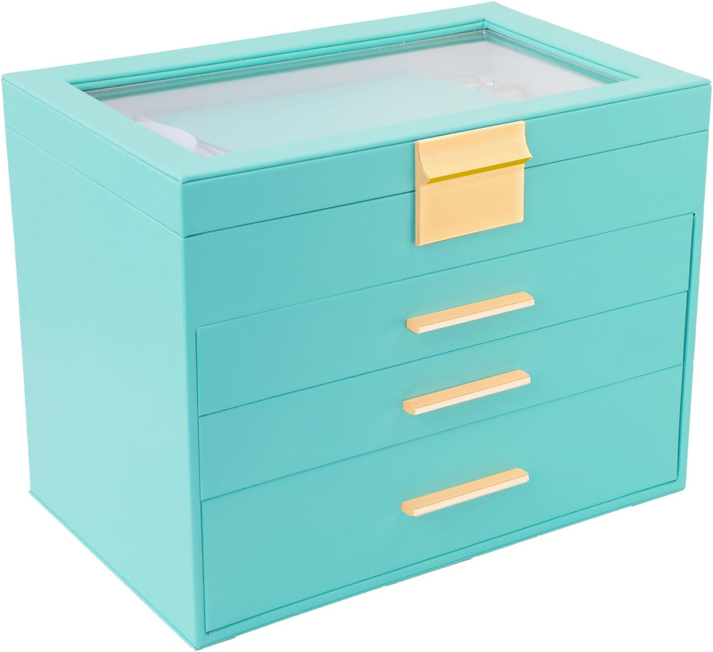 BOOVO Jewelry Boxes for Women - Elegant 4 Layer Organizer