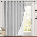 100% Blackout Patio Door Curtain Panel W100 x L96 in - Glacier Gray