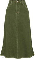 Vintage Denim Skirts for Women - High Waist A-Line Maxi Style