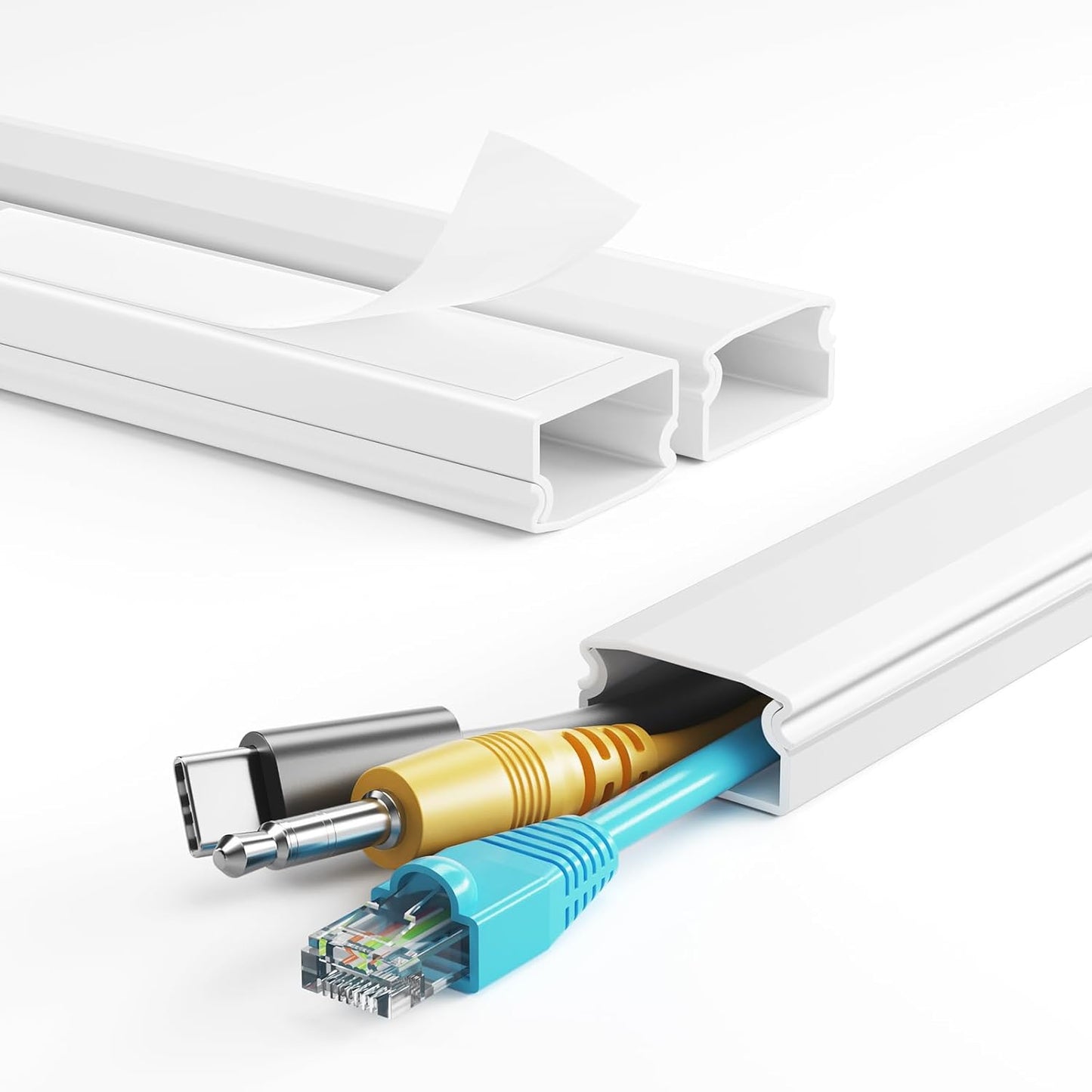 White TV Cord Hider Kit - Conceal Cords Easily!