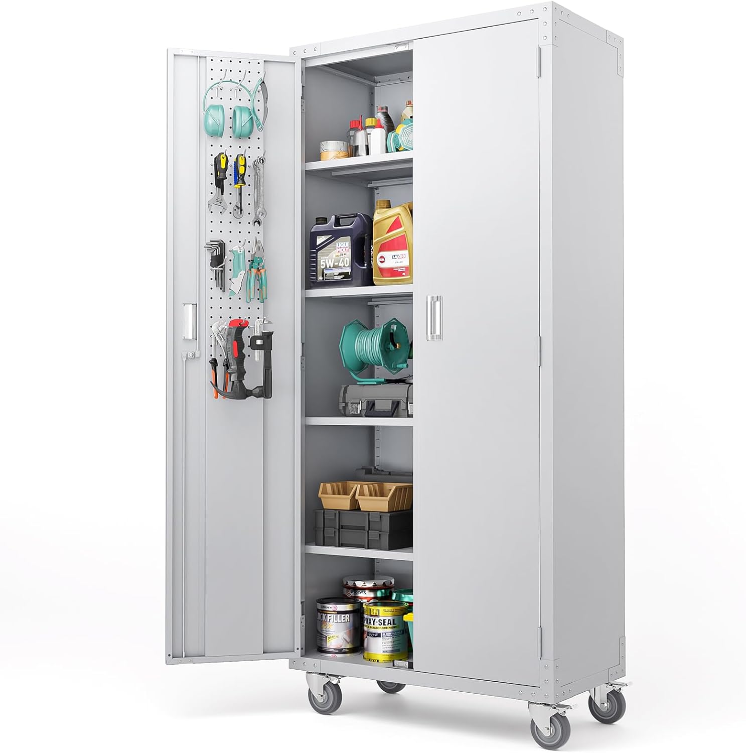 VINGLI 72in Tall Garage Storage Cabinet with Locking Doors