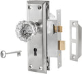 Upgraded Mortise Lock Set for Interior Door - Antique Crystal Knobs