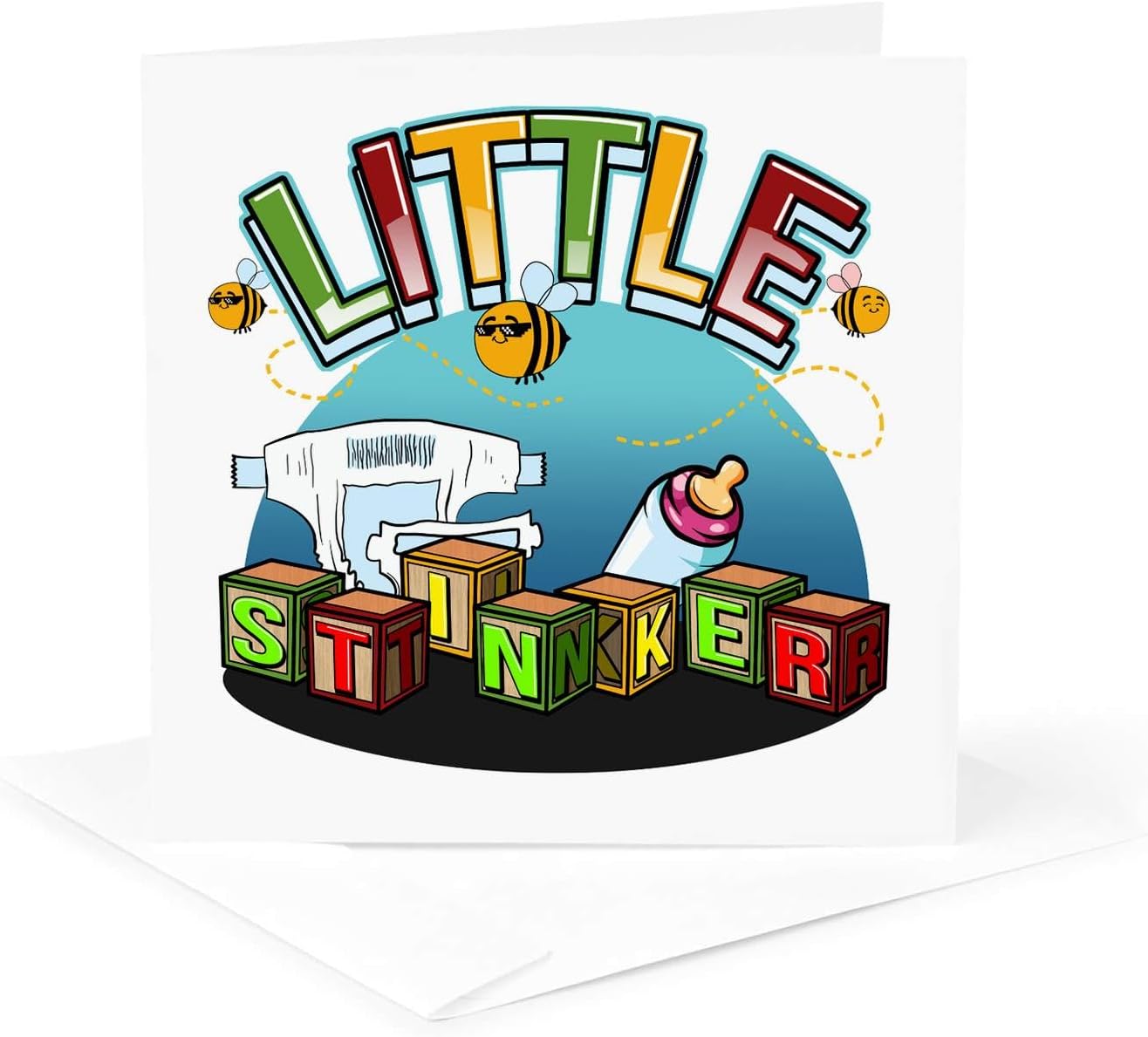3dRose Little Stinker ABDL Greeting Card