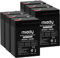 Miady 6V 5Ah Rechargeable Sealed Lead Acid Battery (6 Pack)