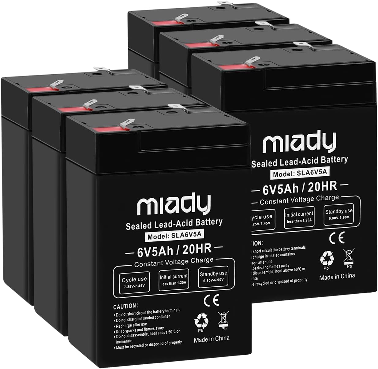 Miady 6V 5Ah Rechargeable Sealed Lead Acid Battery for Versatile Use