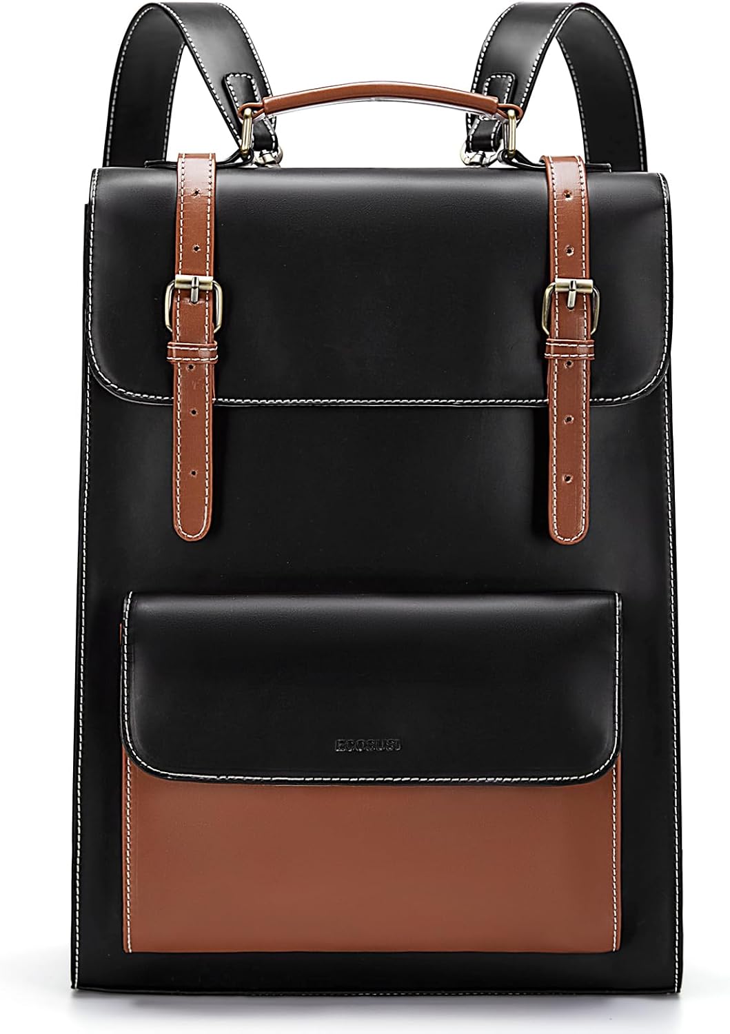 ECOSUSI Laptop Backpack for Women - Vintage PU Leather Style