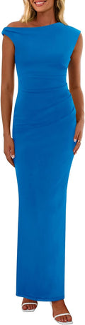 Women's One Shoulder Mesh Maxi Dress - Summer 2025 Formal Fit