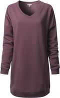 Casual Oversized V-Neck Fleece Pullover Tunic - Cozy Fall Staple