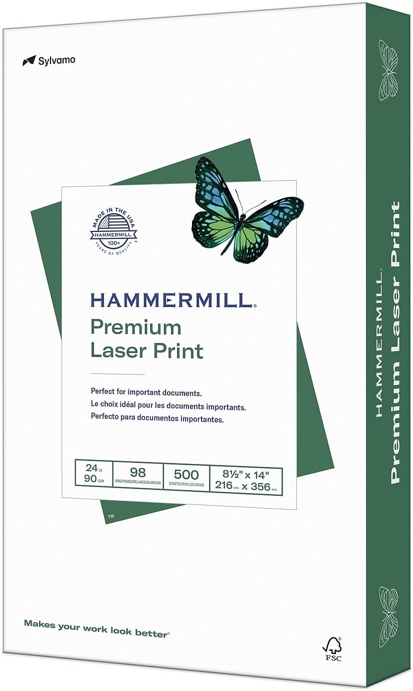 Hammermill Premium Laser Paper - USA Made, 24lb, 98 Bright