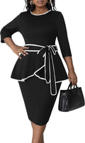 FANDEE Plus Size Women's Pencil Dress - Elegant Bodycon Church Wear