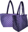 Riva Reversible Nylon Tote - Lightweight, Quilted Carryall
